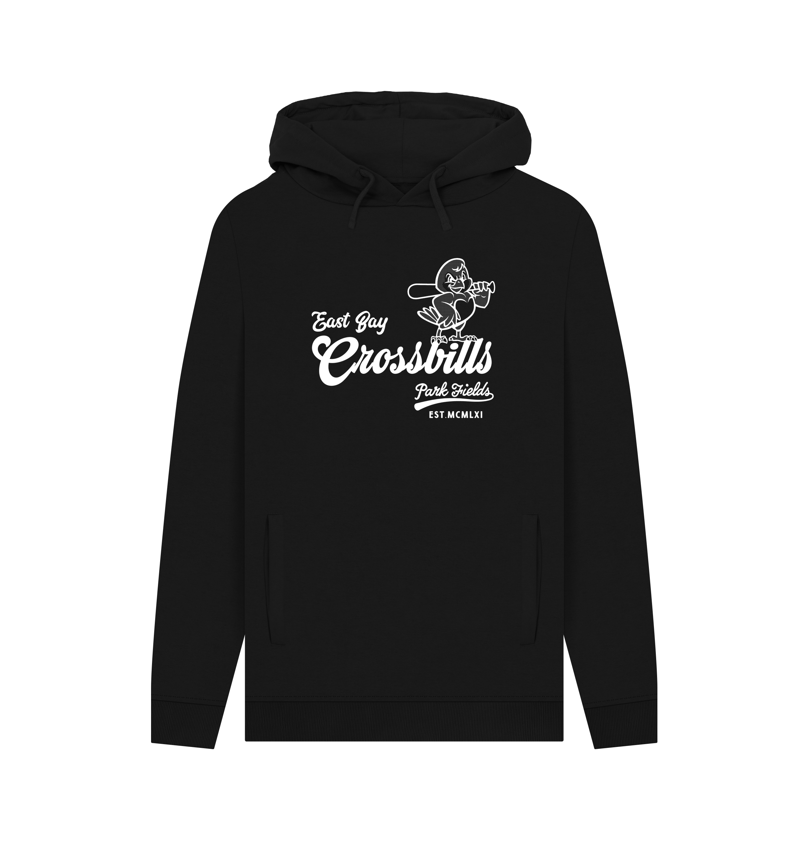 Black Printed Hoody Front