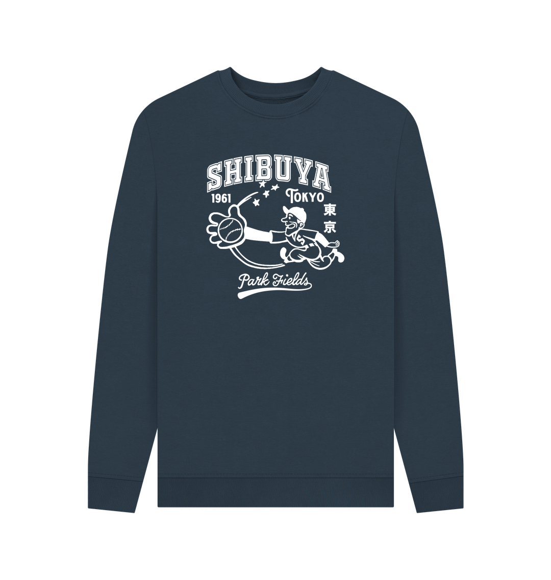 Navy Blue Printed Sweater Front