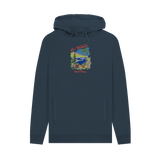 Navy Printed Hoody Front