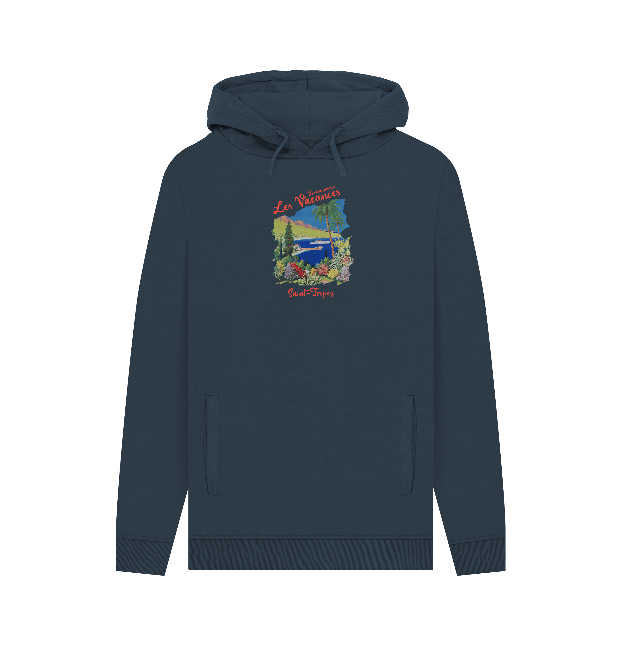 Navy Printed Hoody Front
