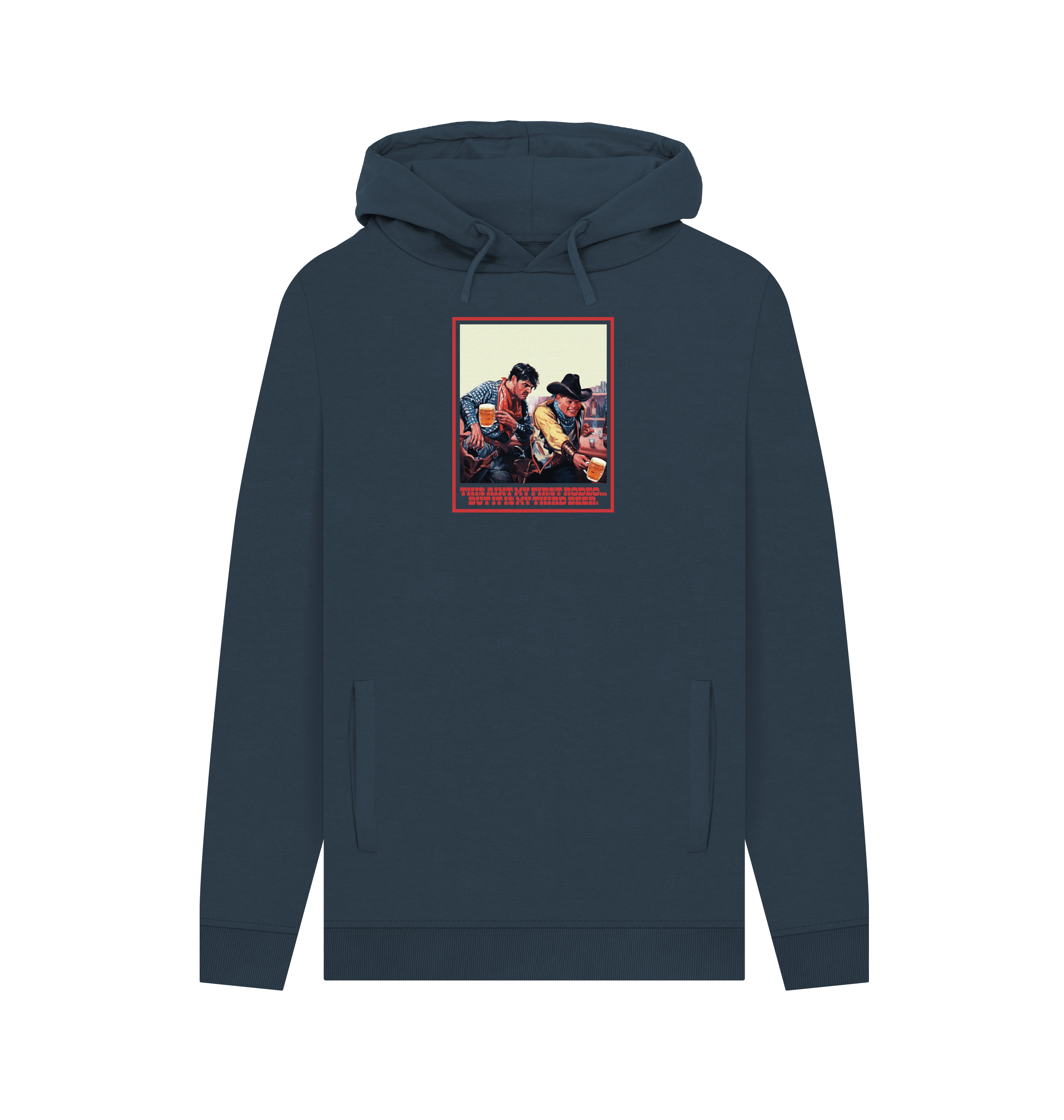 Navy Printed Hoody Front