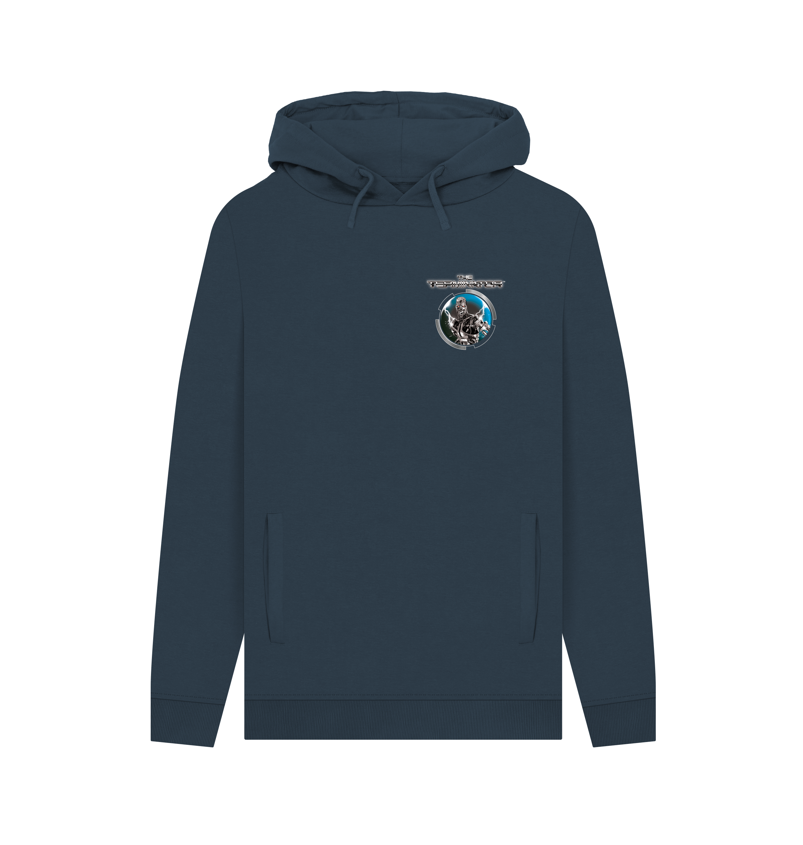 Navy Printed Hoody