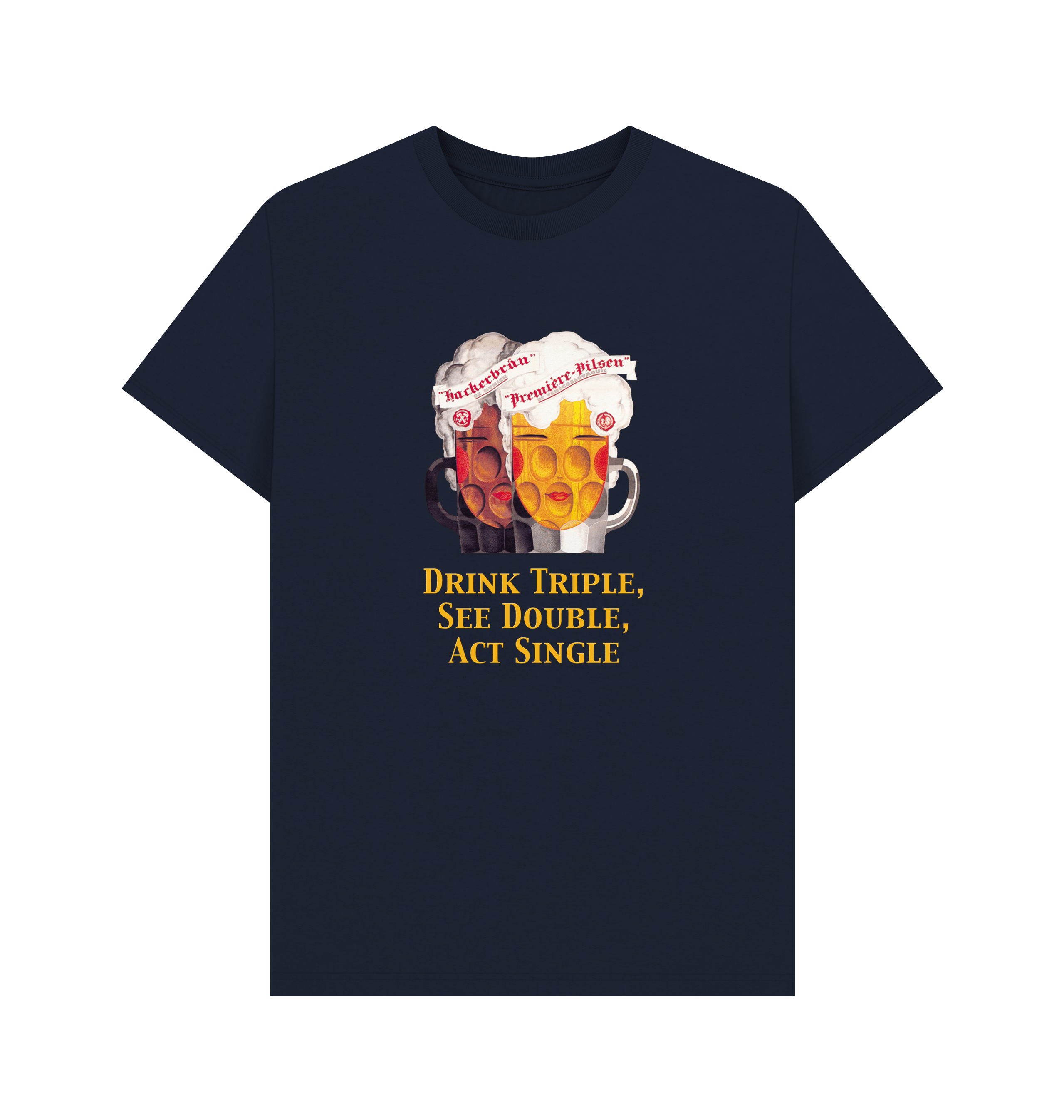 Navy Blue Printed T-shirt Front