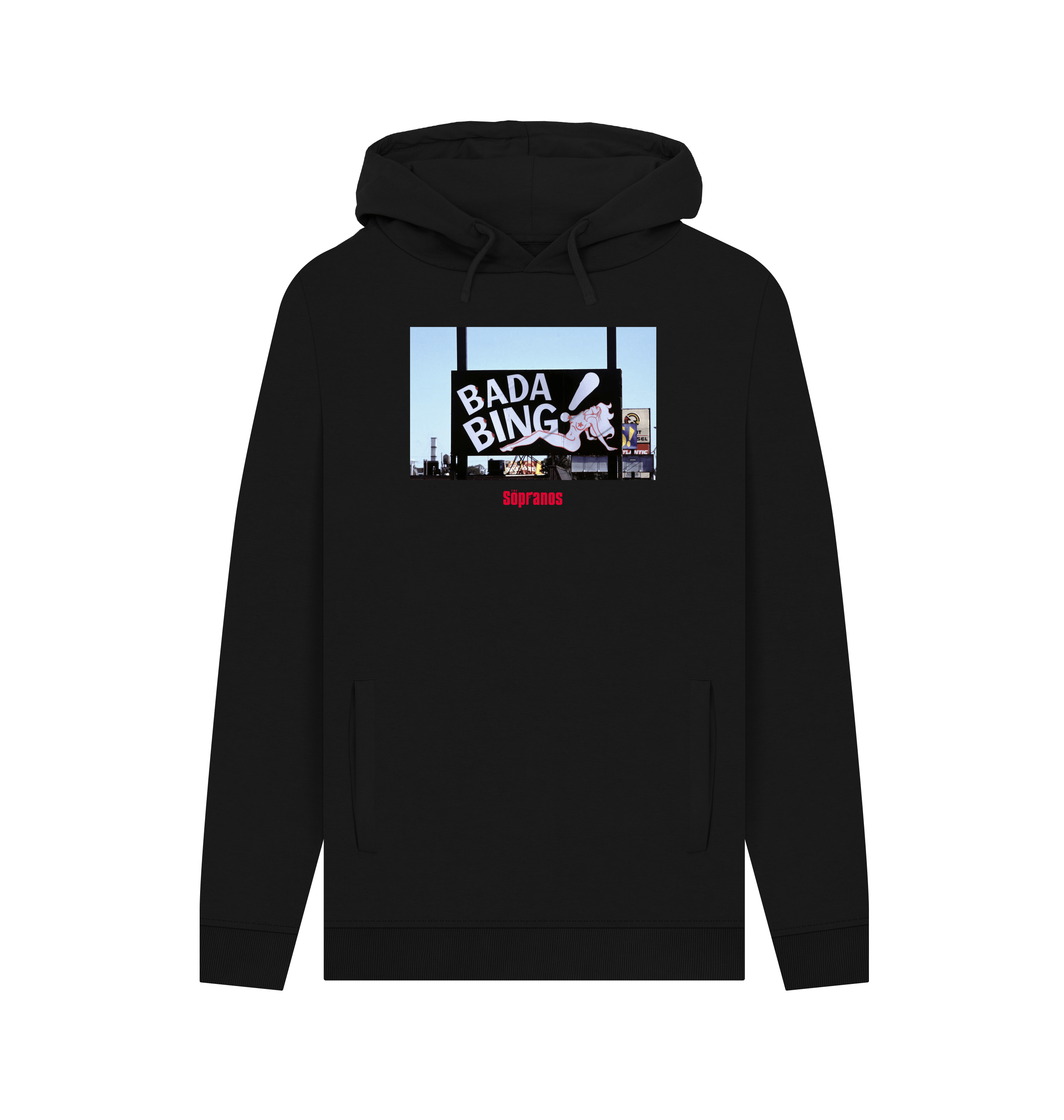 Black Printed Hoody