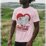 Coca Cola Hugging Bears  Light Pink T-Shirt