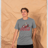 Coca Cola Santa Logo  Heather Grey T-Shirt