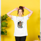 Frida Kahlo Flowers  White T-Shirt