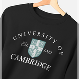 Park Fields  University Of Cambridge Est 1209  Black Sweatshirt