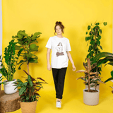 Wonder Woman  Pink Outline  White T-Shirt