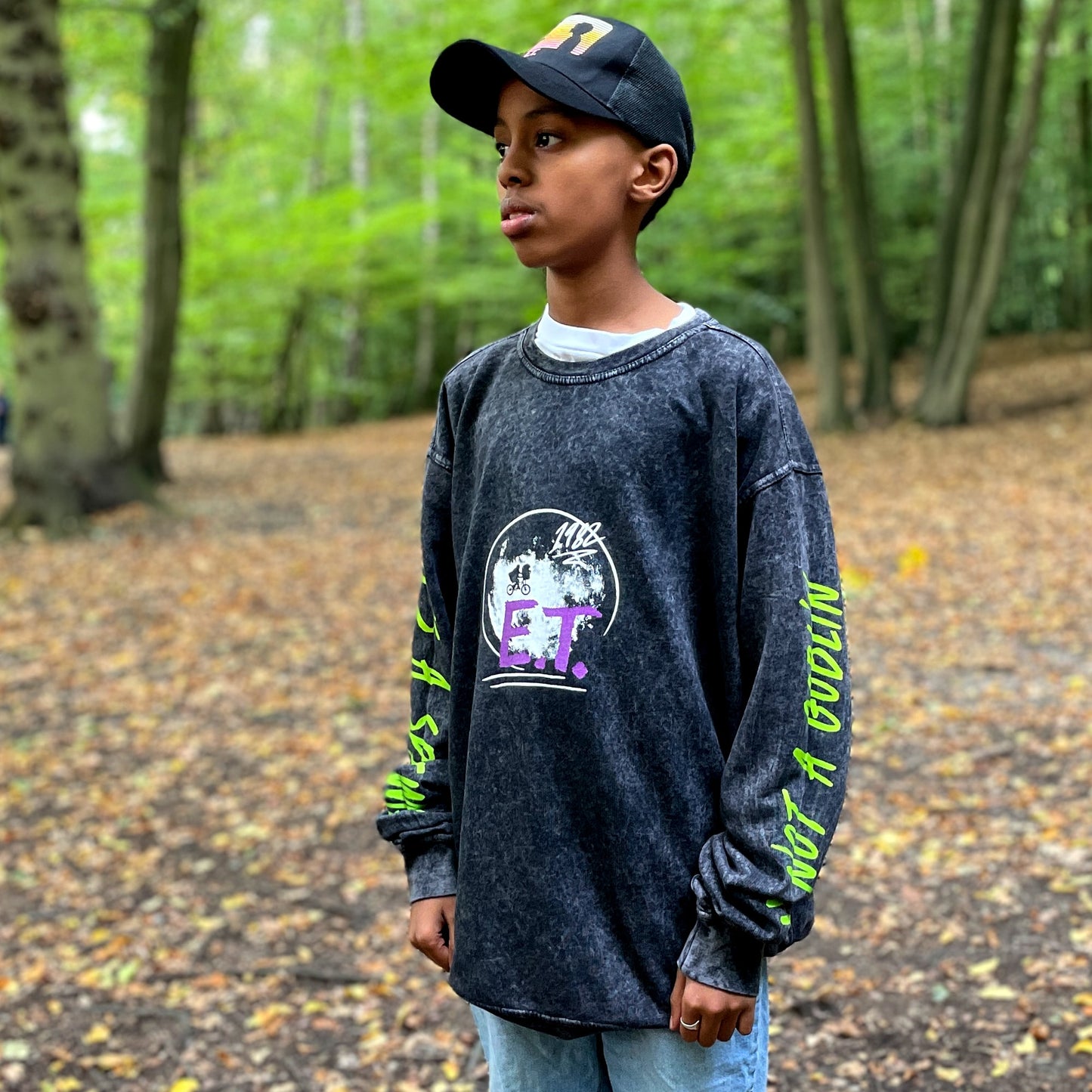 E.T. Kiss Acid Wash Sweatshirt
