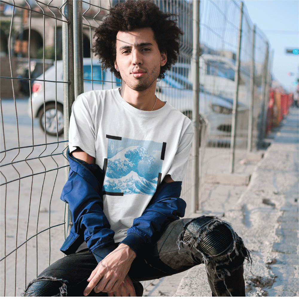 apoh Hokusai Tape T-Shirt
