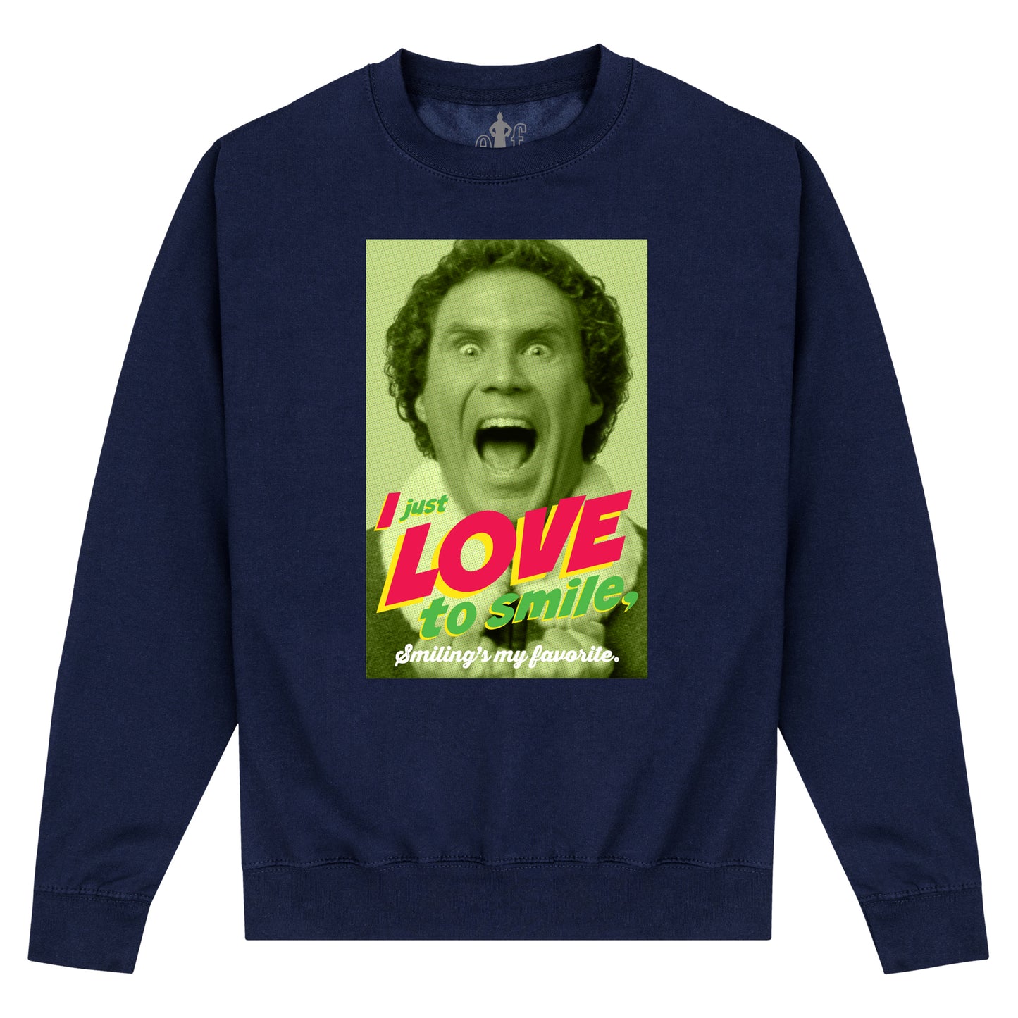 Elf I Love to Smile Sweater Navy