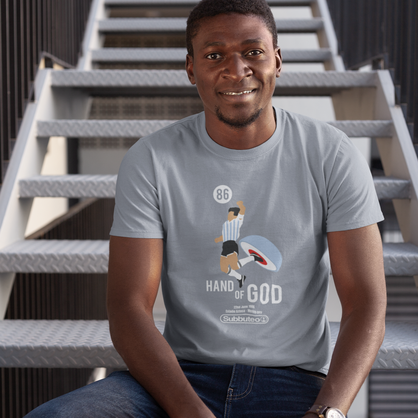 Subbuteo Hand Of God Heather Grey T-Shirt