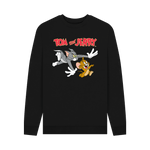 Black Printed Sweater Front
