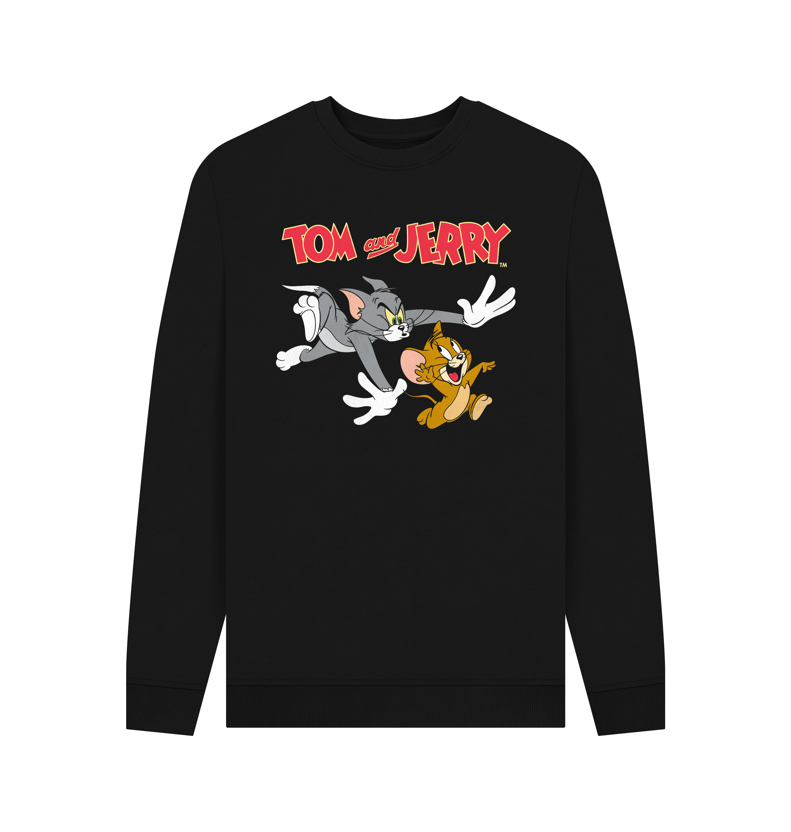 Black Printed Sweater Front