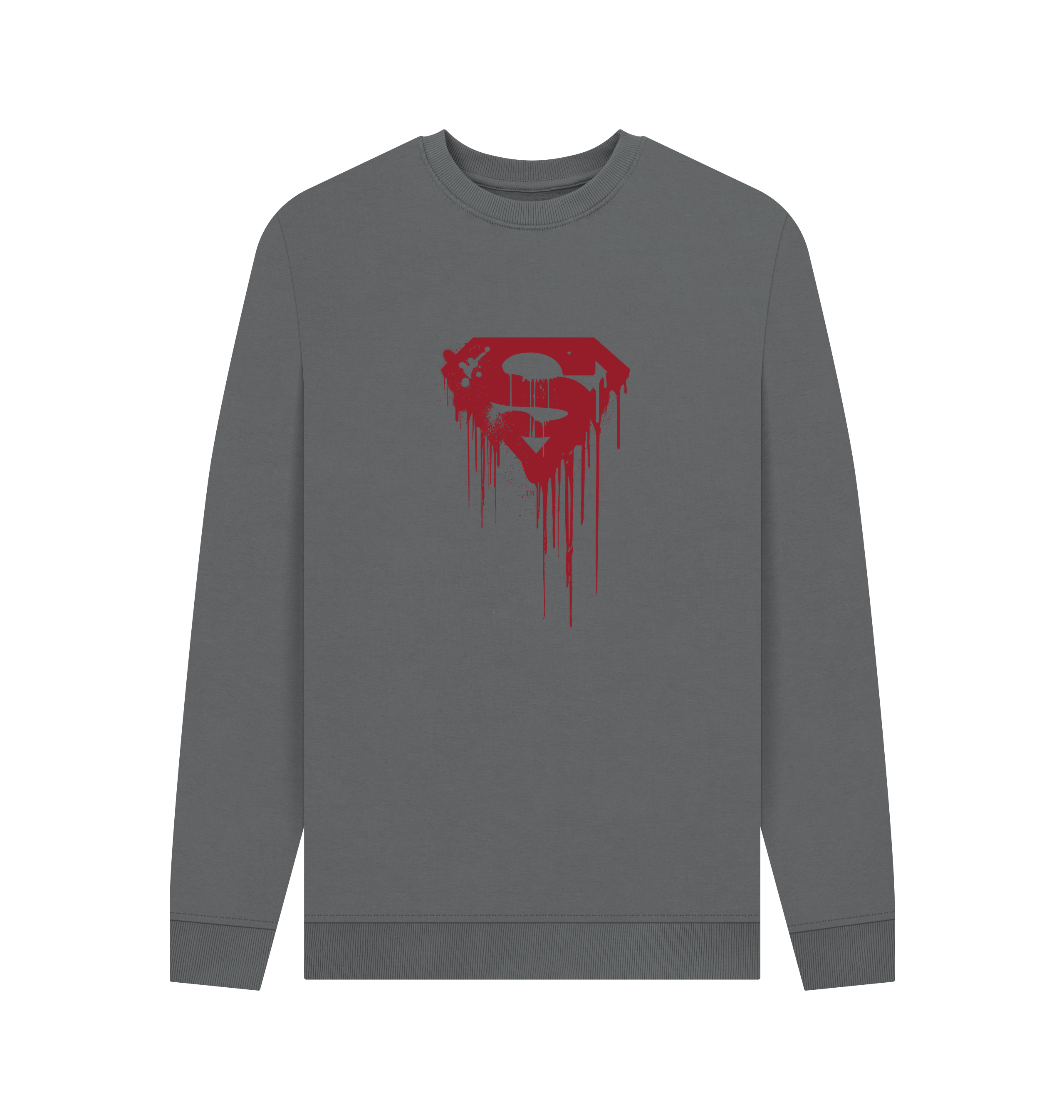 Slate Grey Printed Sweater Front