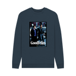 Navy Blue Printed Sweater Front