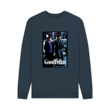 Navy Blue Printed Sweater Front