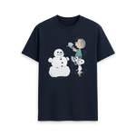 Navy Blue Printed T-shirt Front