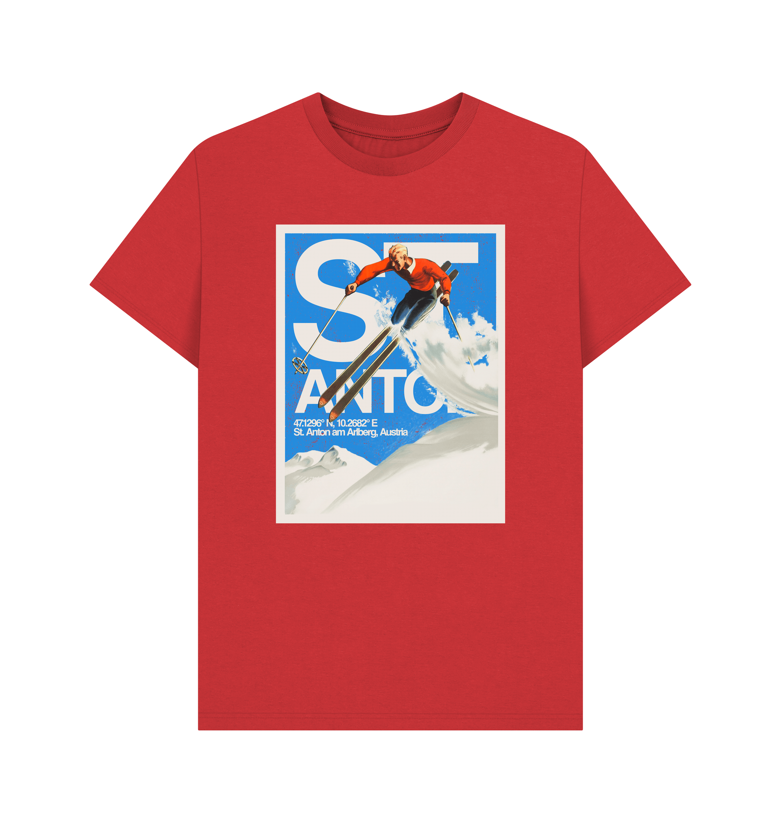 Red Printed T-shirt Front