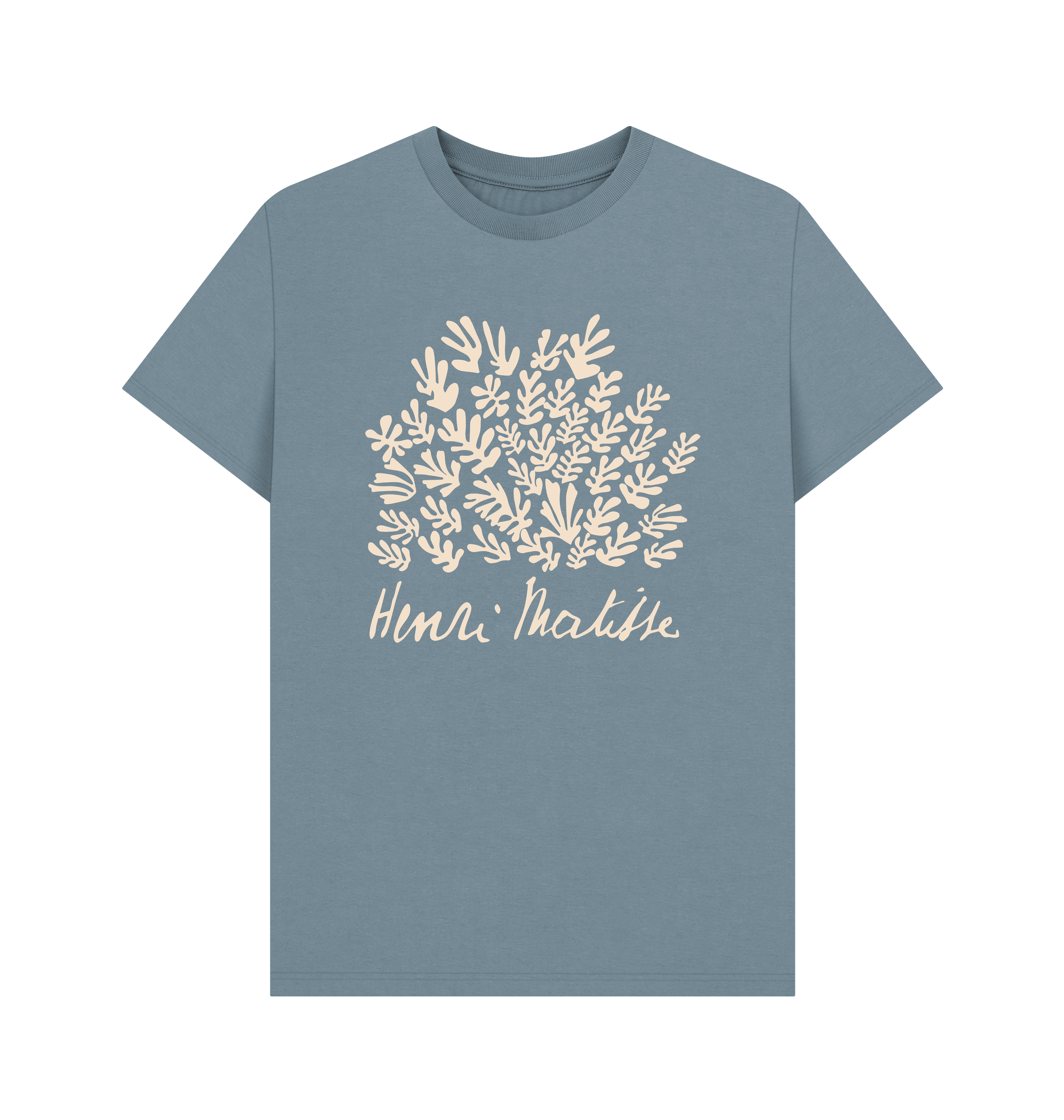 Stone Blue Printed T-shirt Front