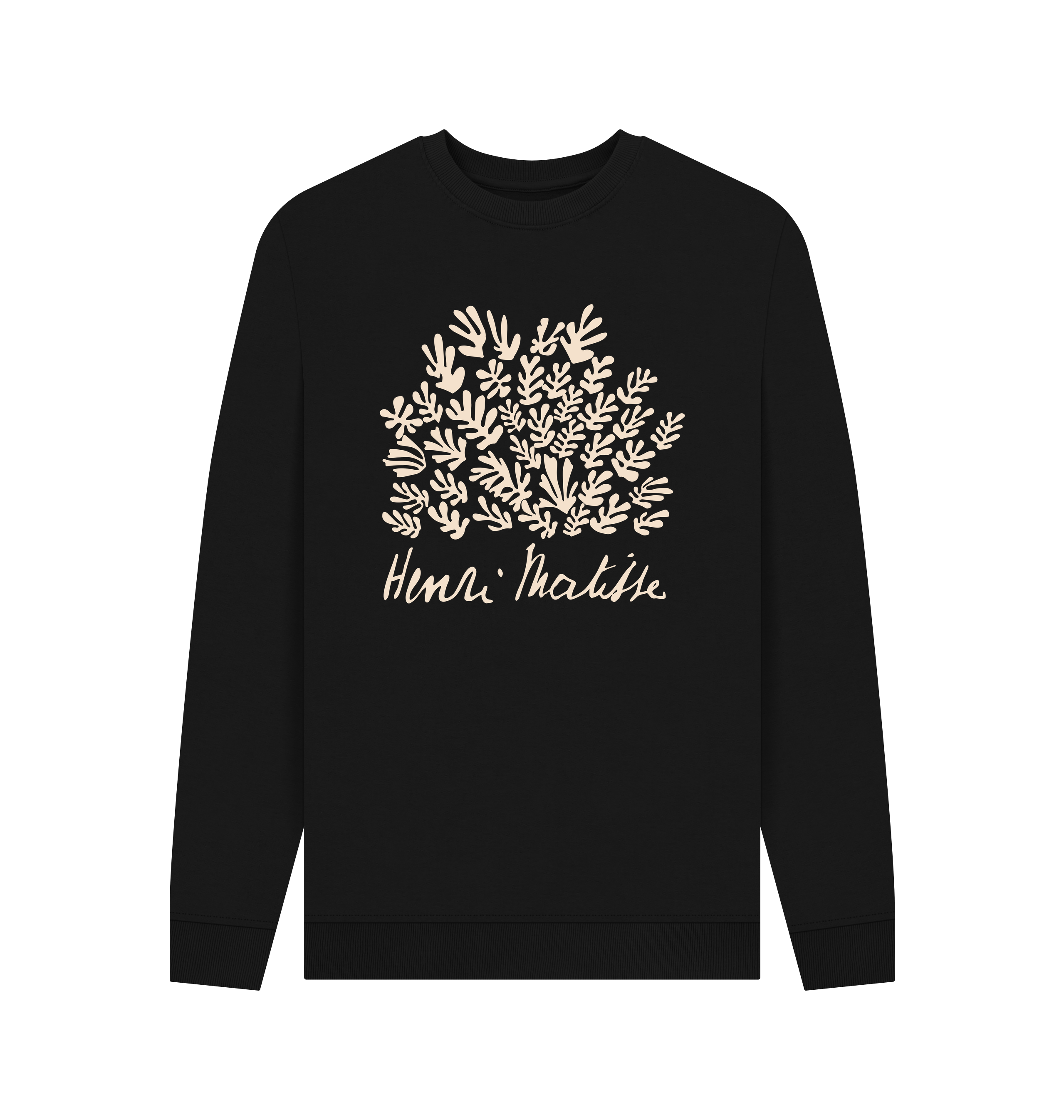 Black Printed Sweater Front
