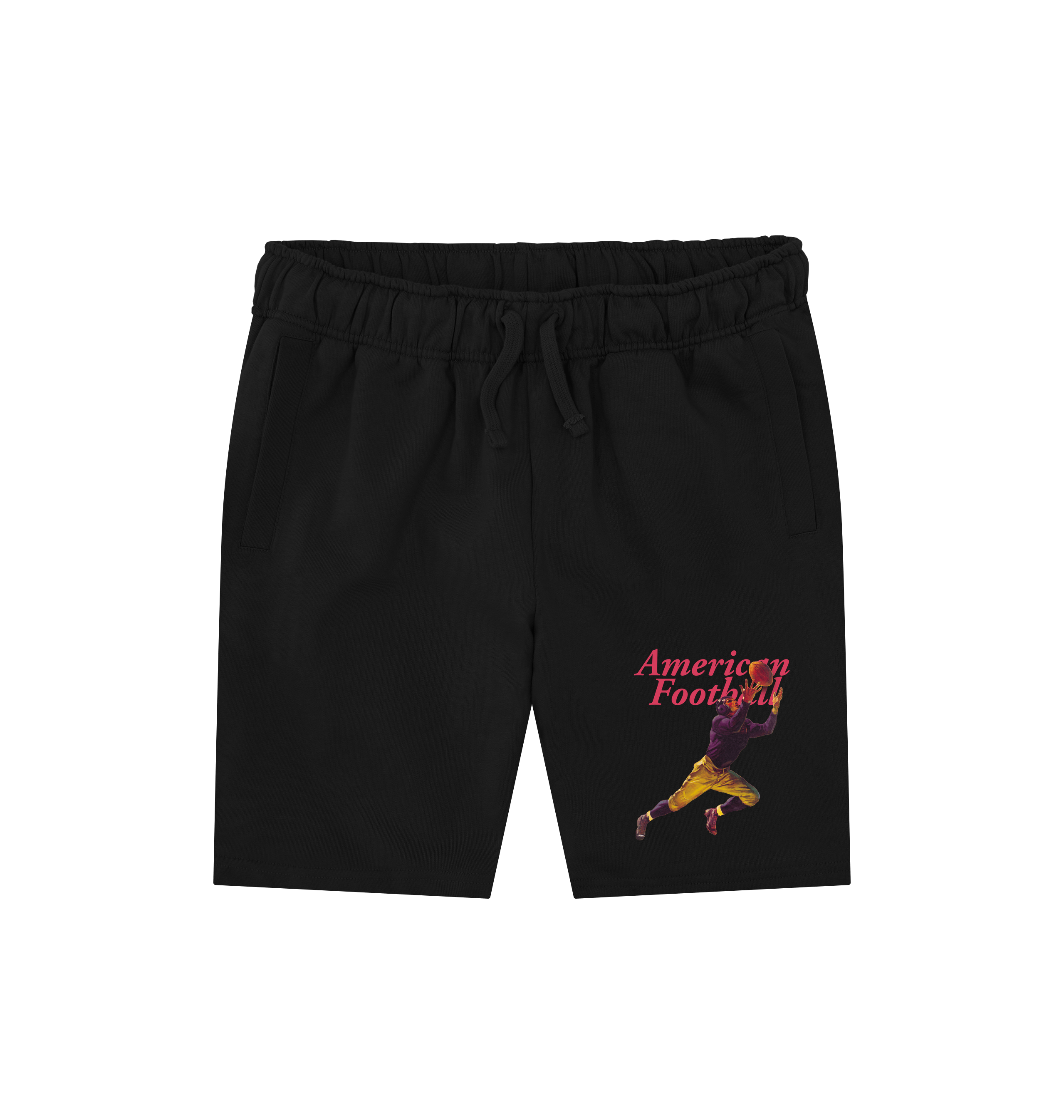Black Printed Mens Shorts Front