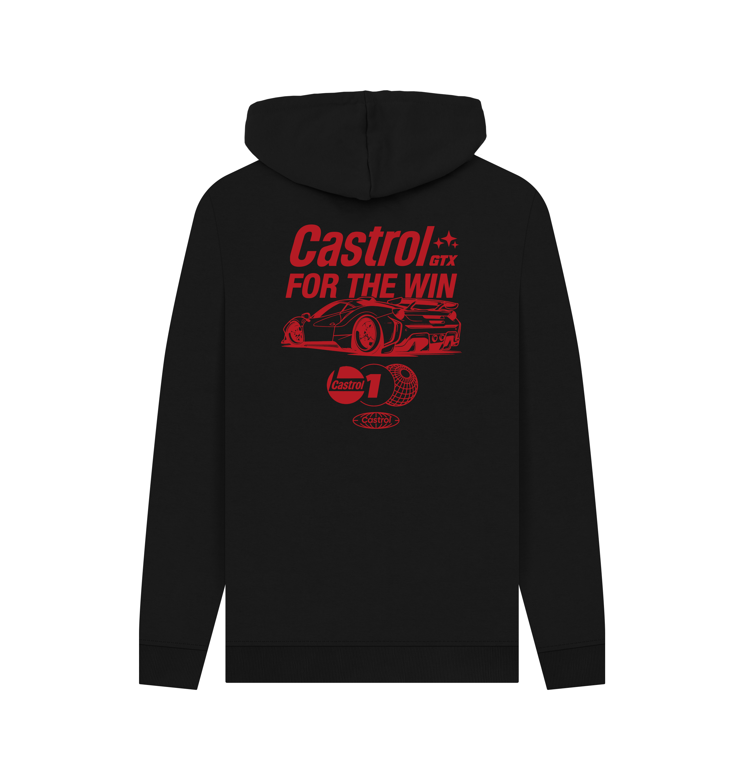 Black Printed Hoody Back