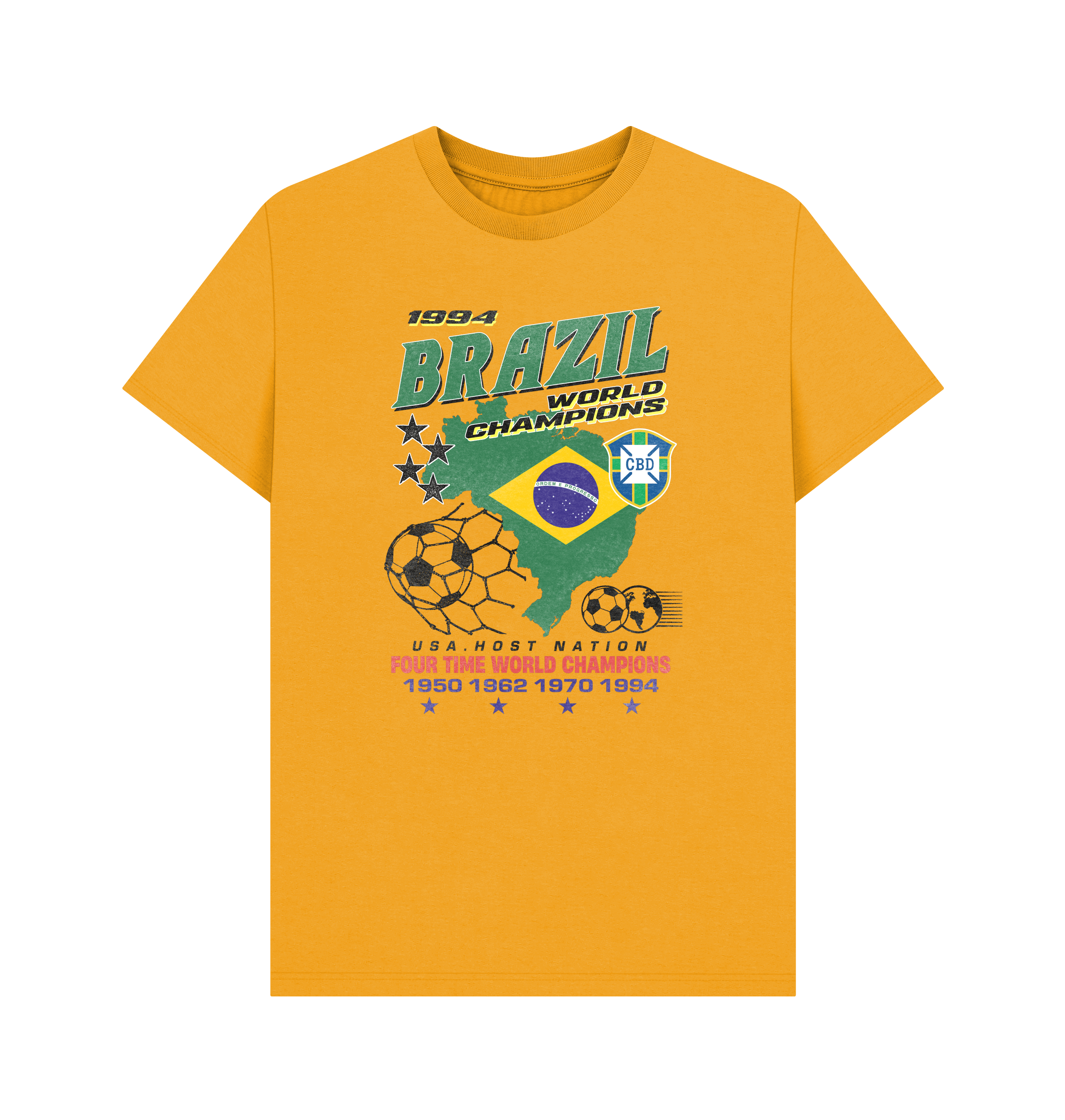 Mustard Printed T-shirt Front