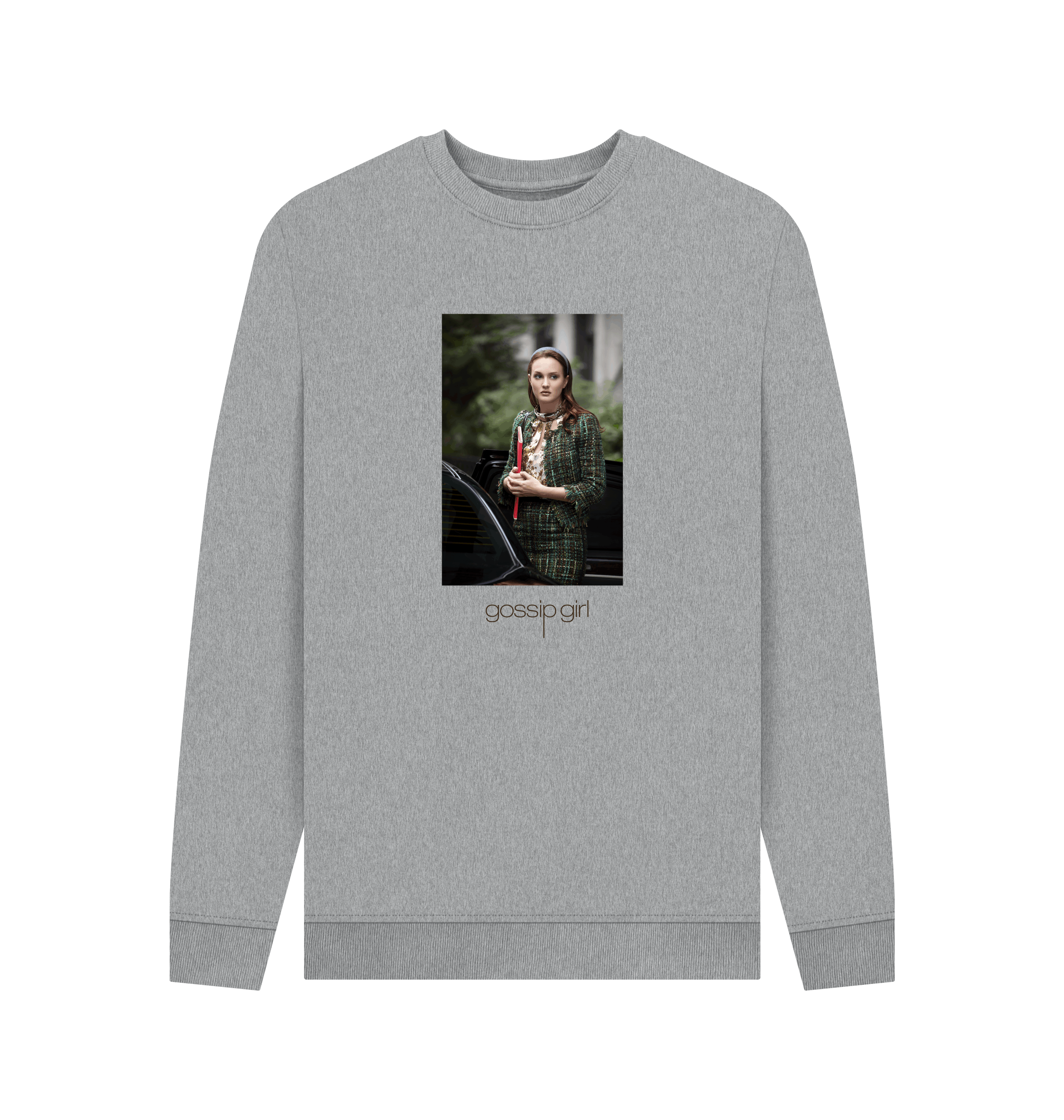 Light Heather Printed Sweater Front