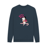 Navy Blue Printed Sweater Front