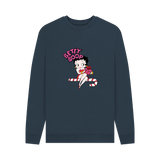 Navy Blue Printed Sweater Front