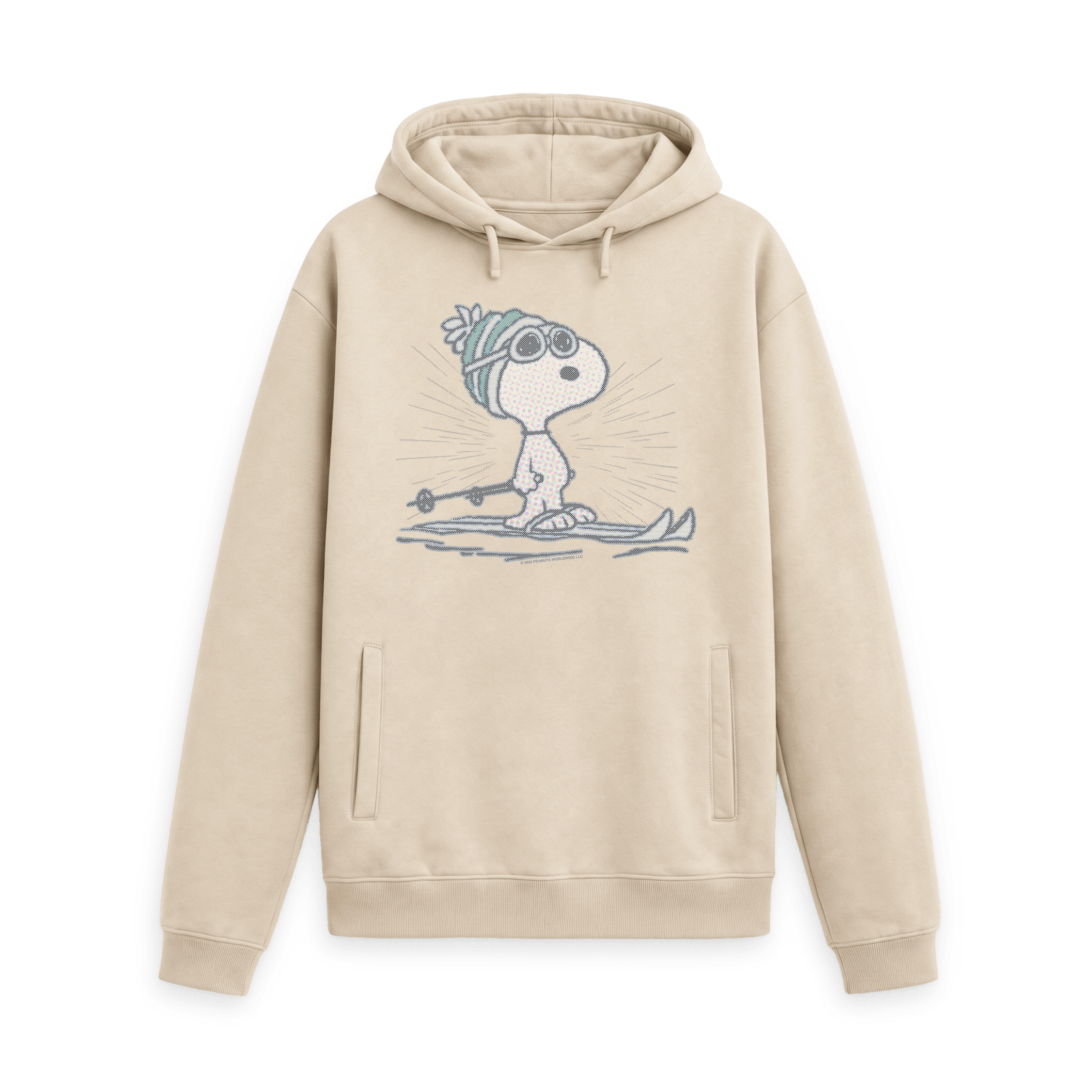 Oat Printed Hoody Front