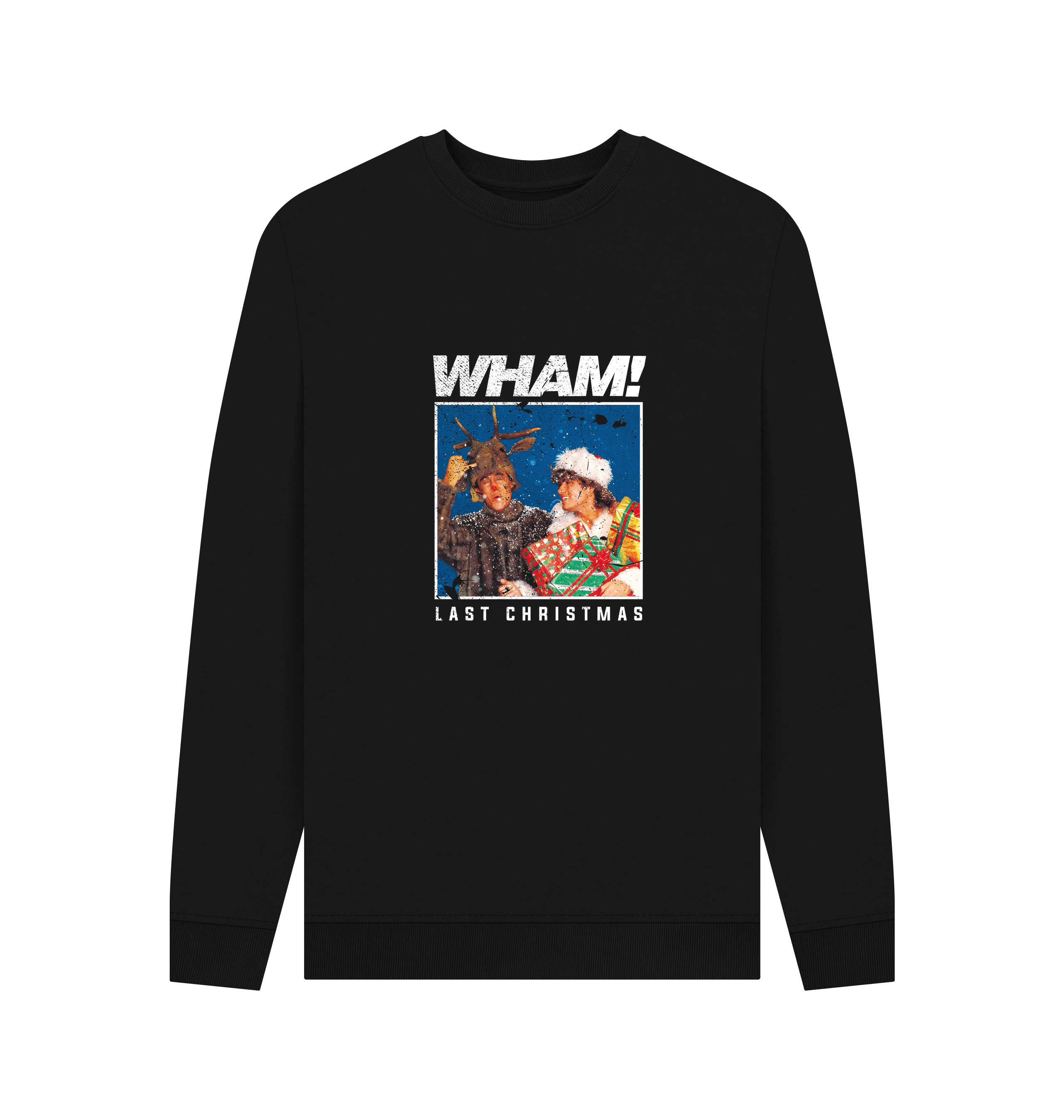 Black Printed Sweater Front