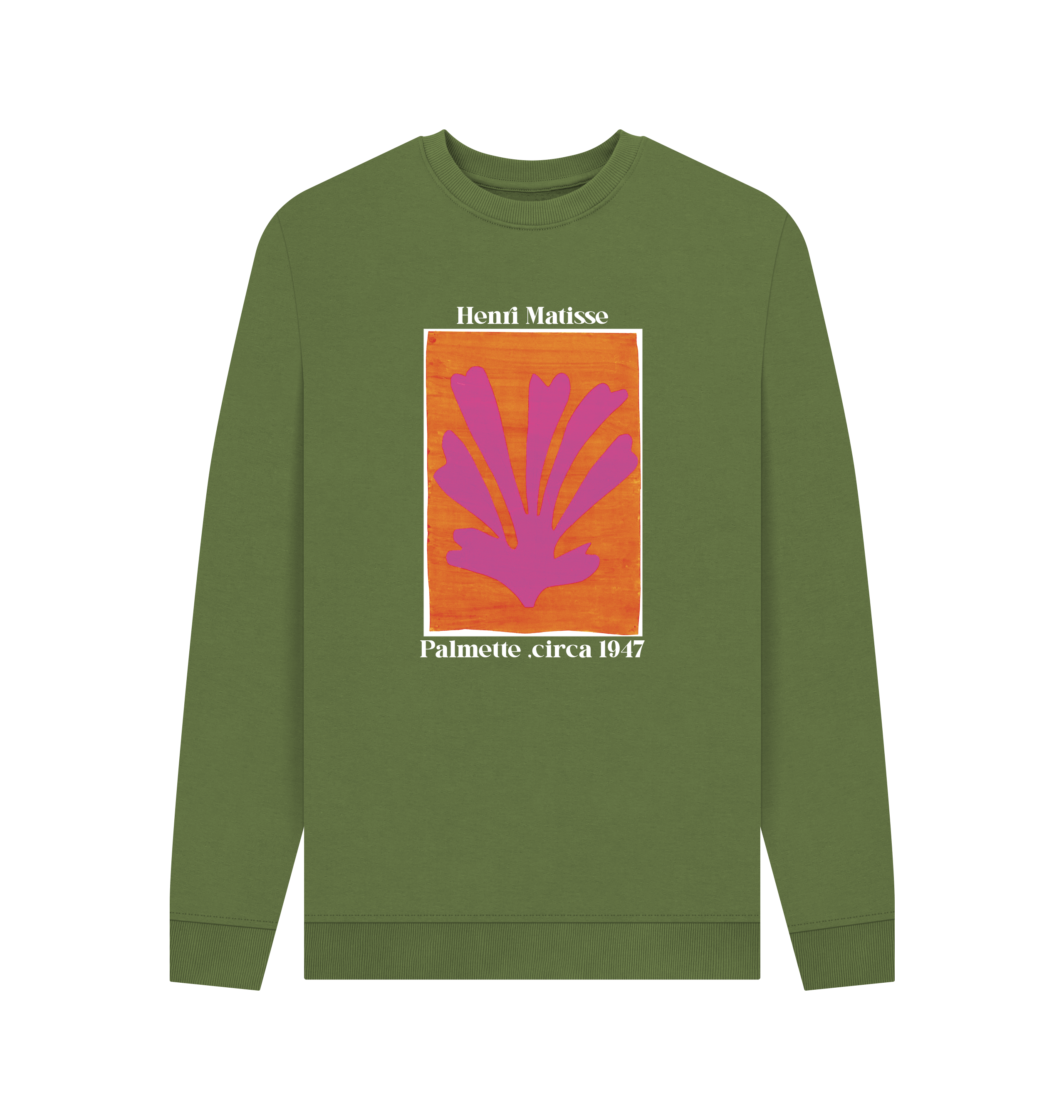 Khaki Printed Sweater Front
