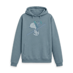 Stone Blue Printed Hoody Front