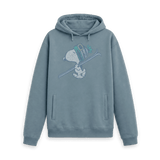 Stone Blue Printed Hoody Front