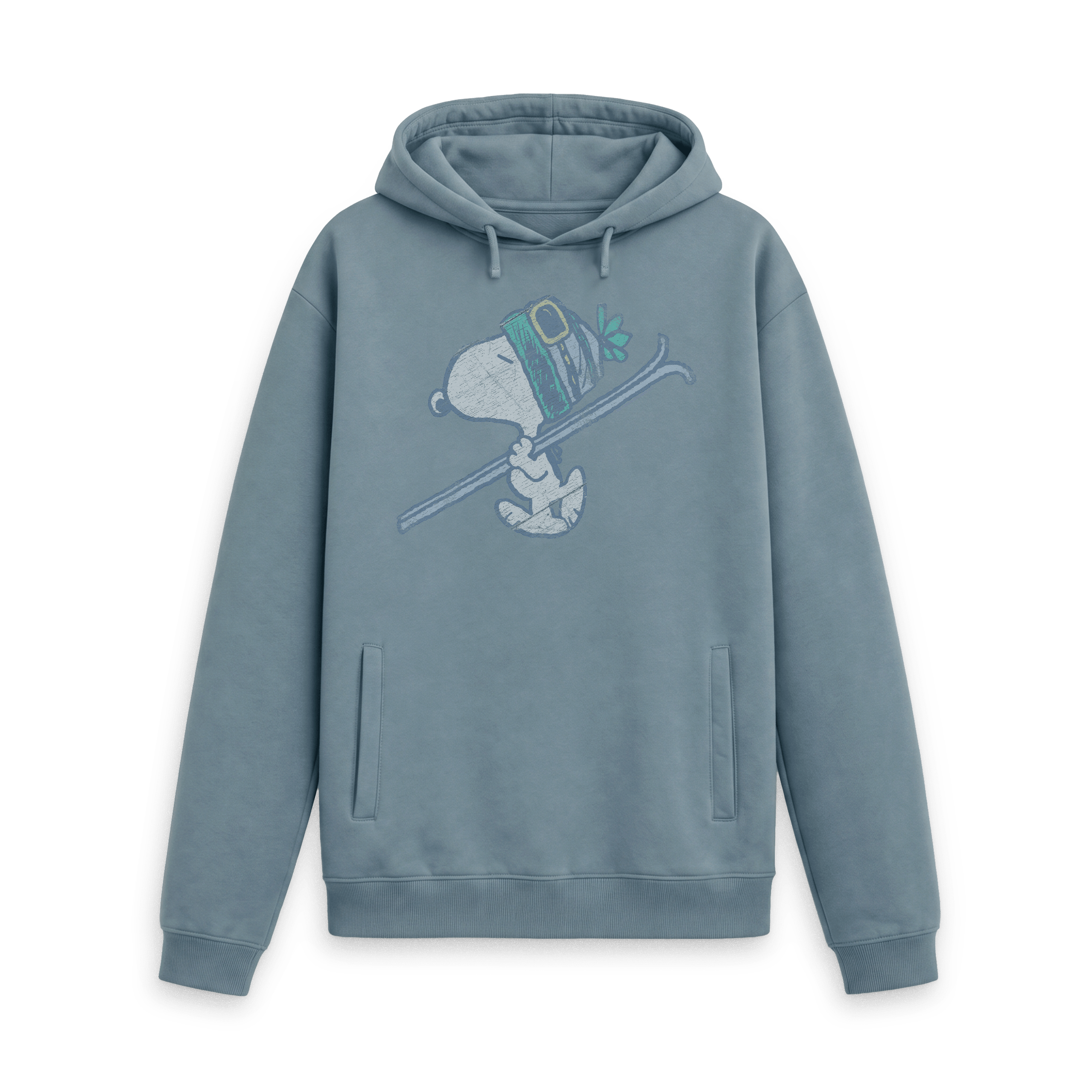 Stone Blue Printed Hoody Front