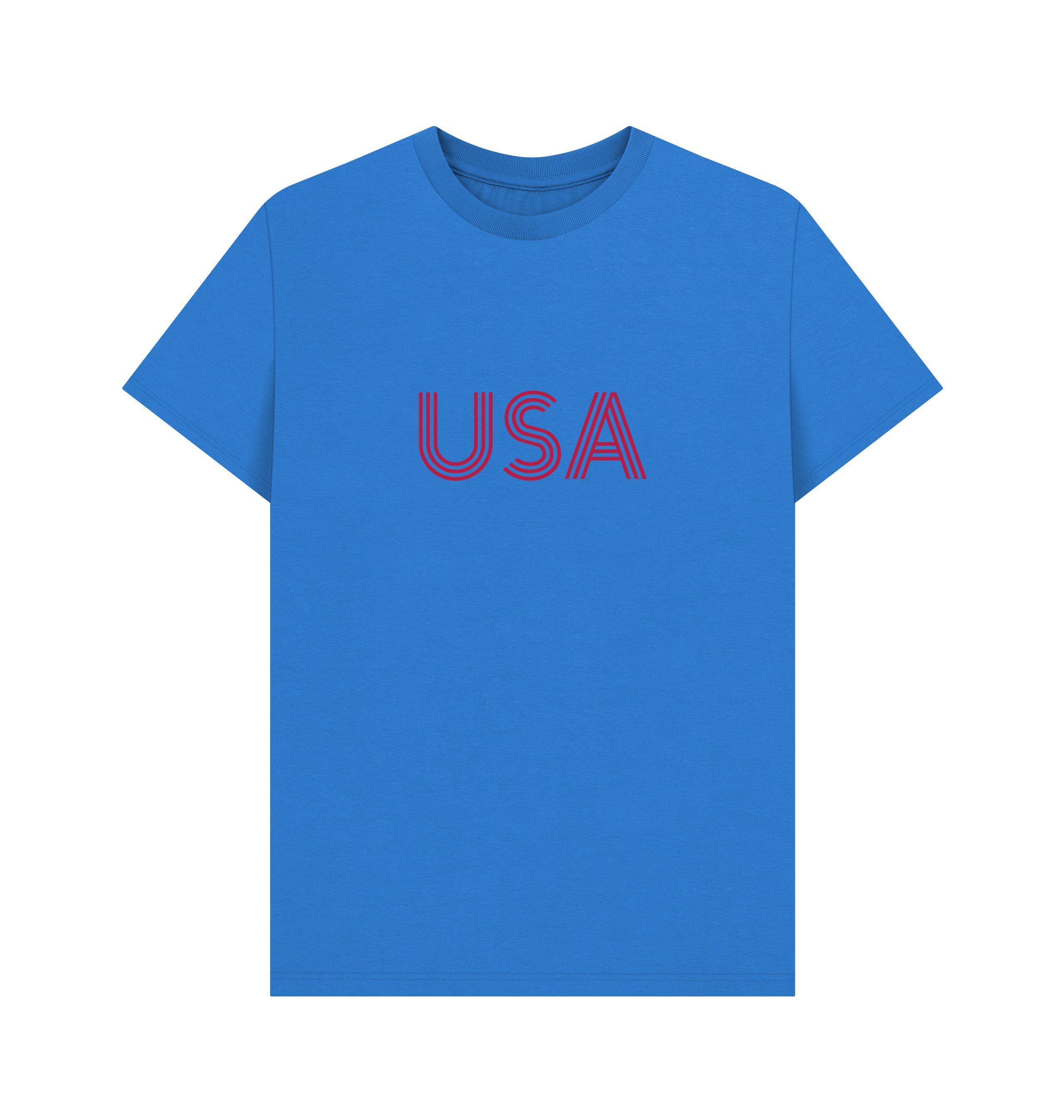 Bright Blue Printed T-shirt Front