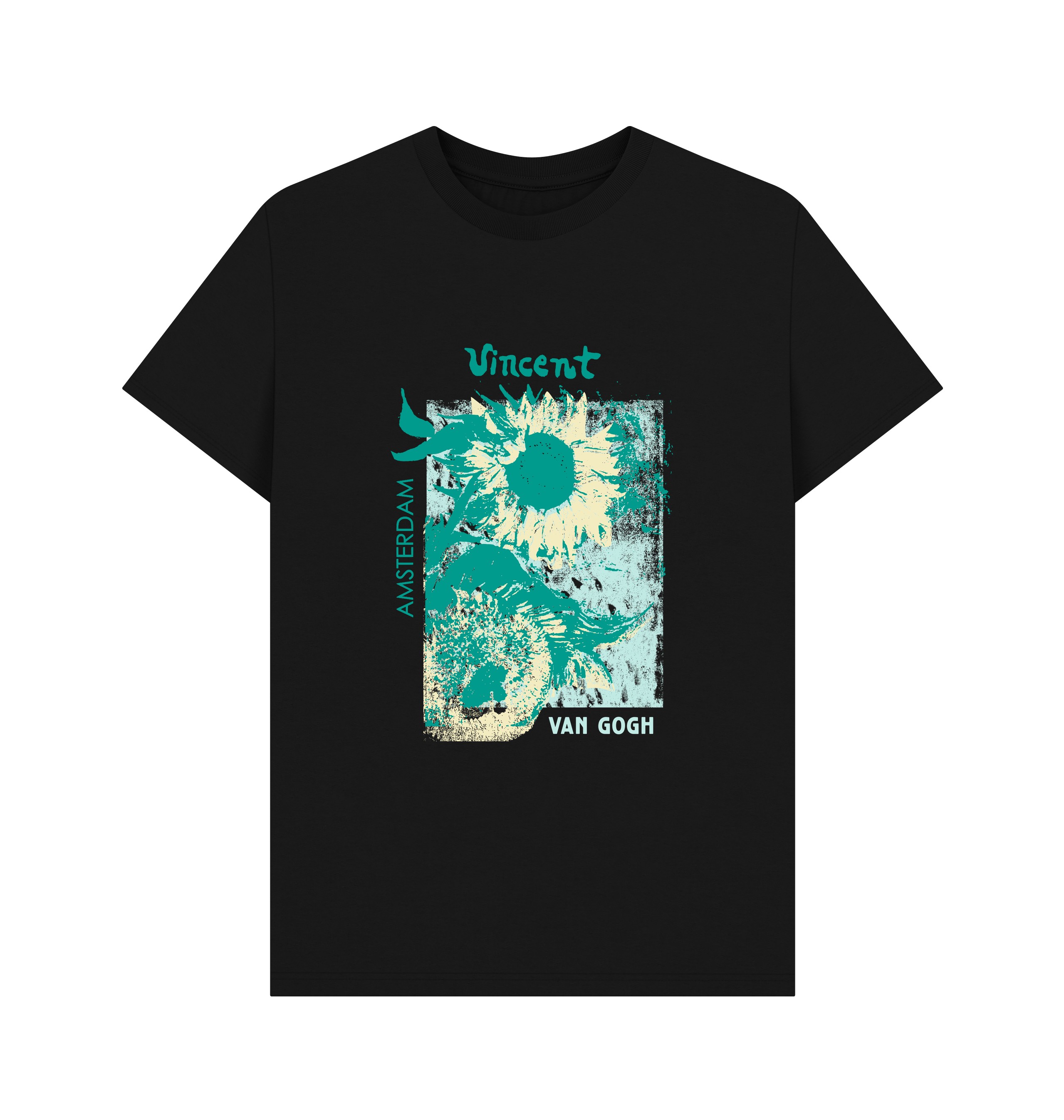 Black Printed T-shirt Front