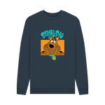 Navy Blue Printed Sweater Front