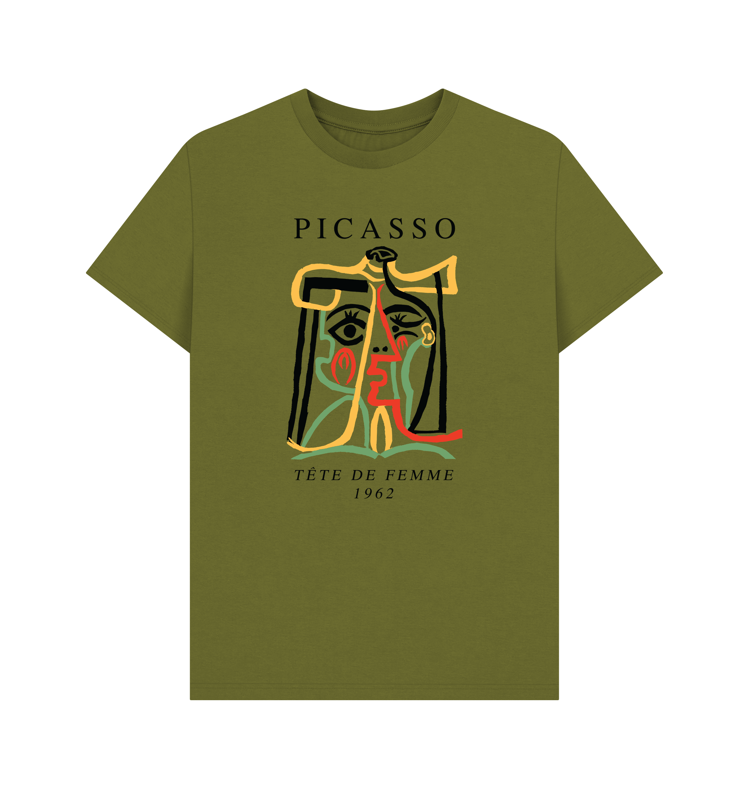 Moss Green Printed T-shirt Front