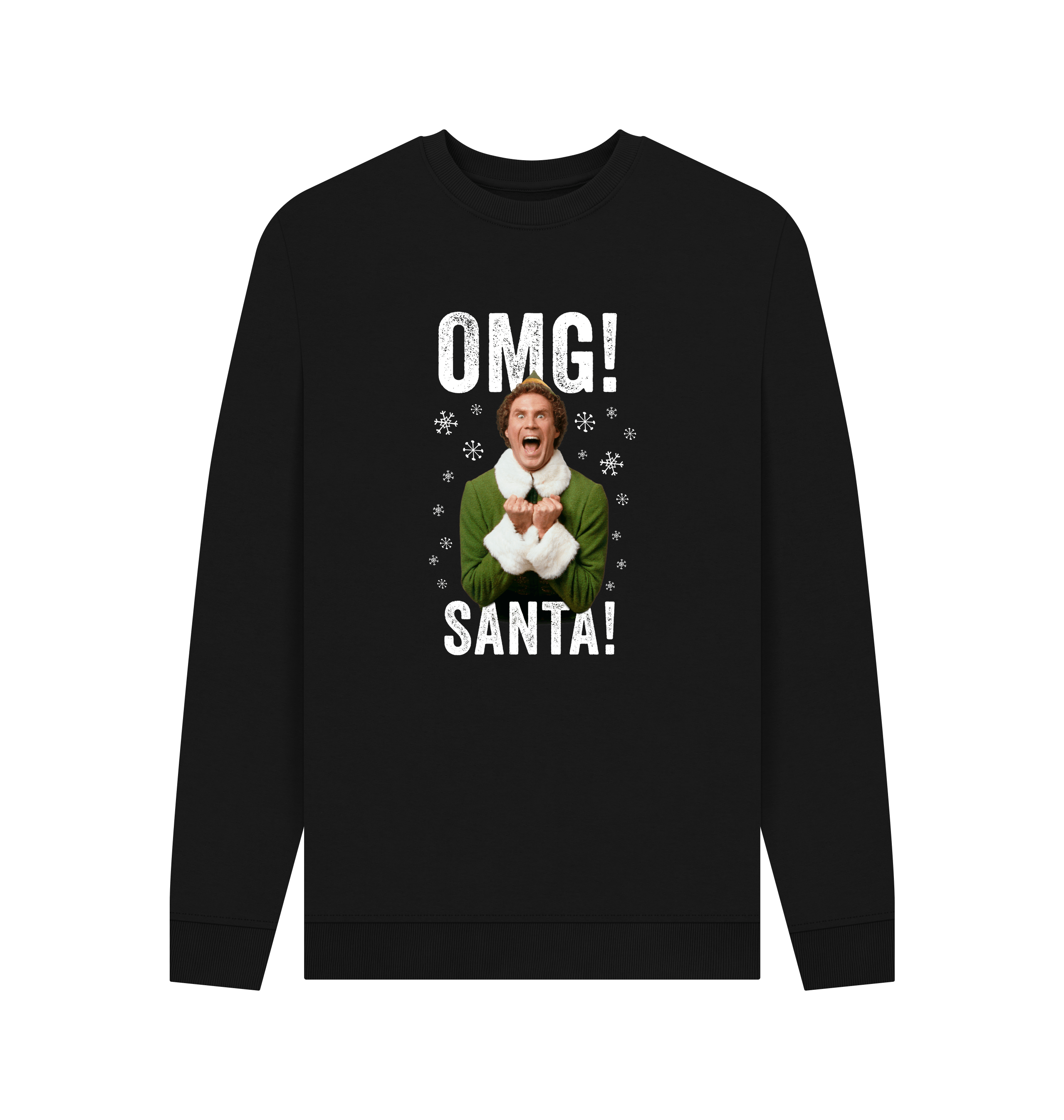 Black Printed Sweater Front