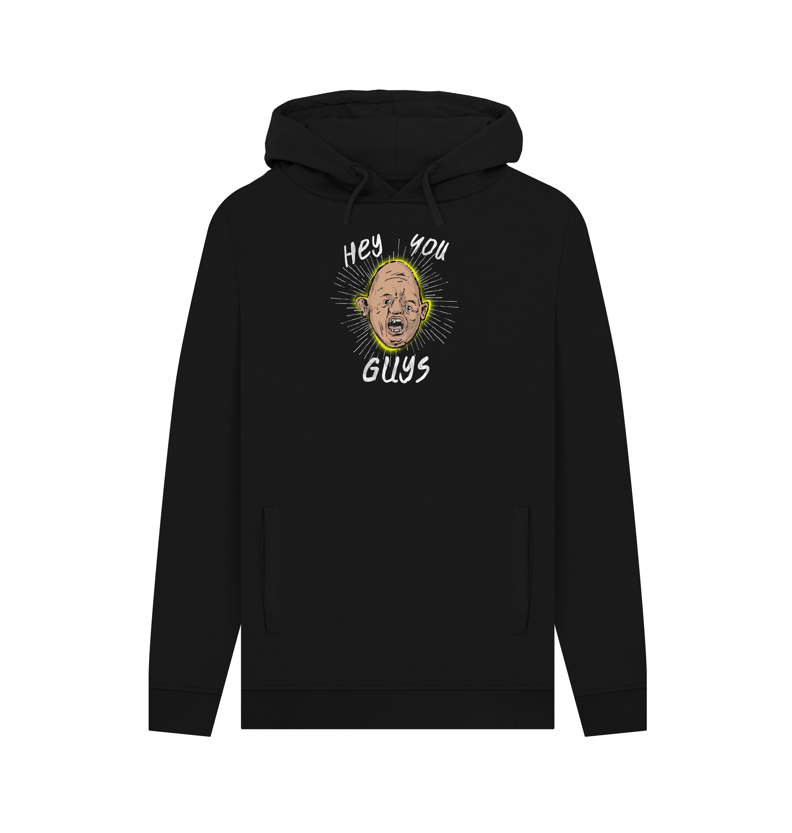 Black Printed Hoody Front