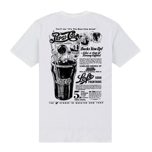 Pepsi Cola Retro Ad Print White T-Shirt