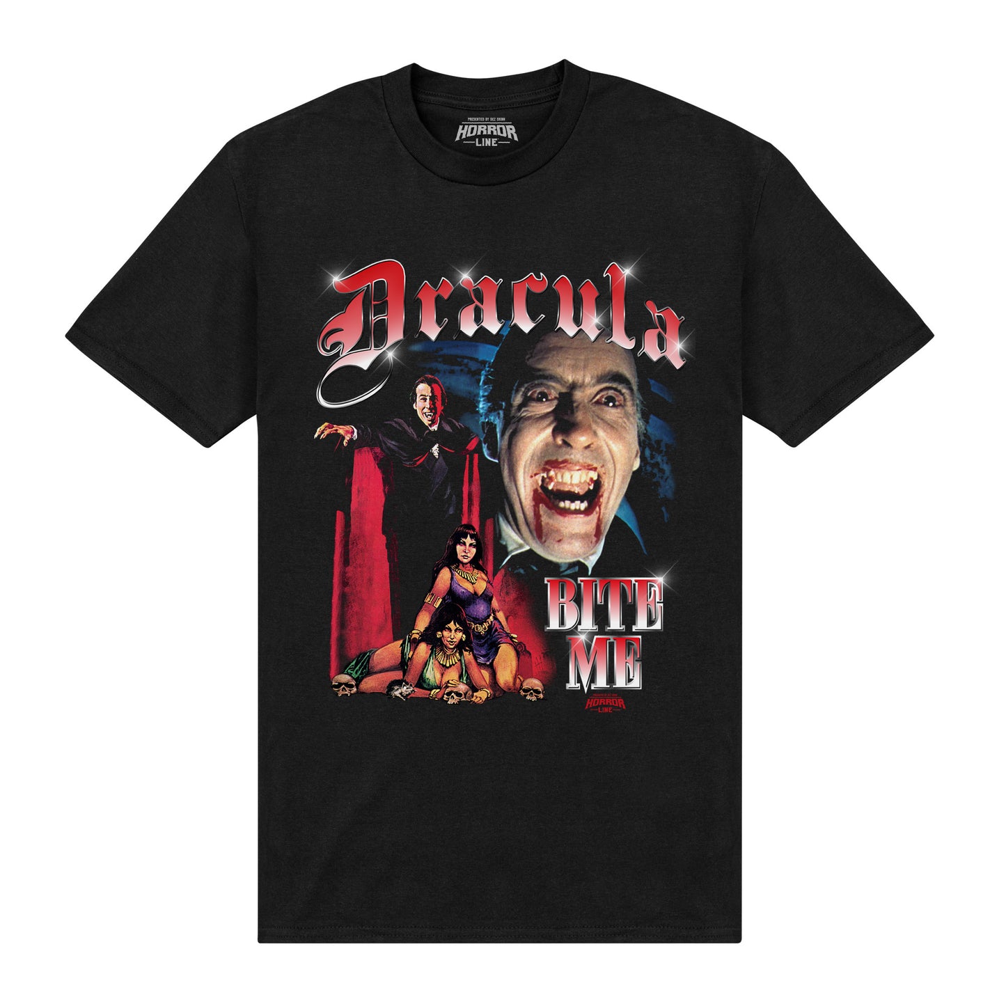 Horror Line Dracula Bite Me Black T -Shirt