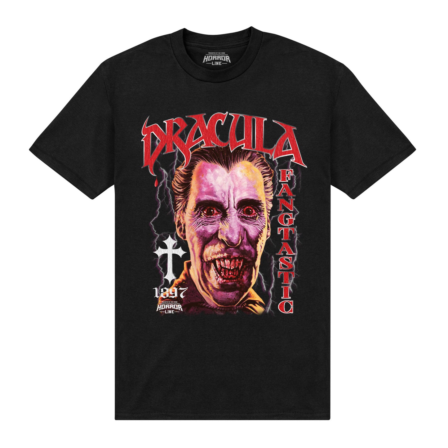 Horror Line Dracula Fangtastic Black T-Shirt