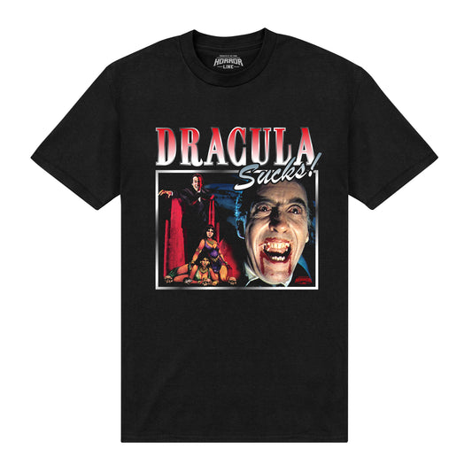 Horror Line Dracula Sucks Black T-Shirt