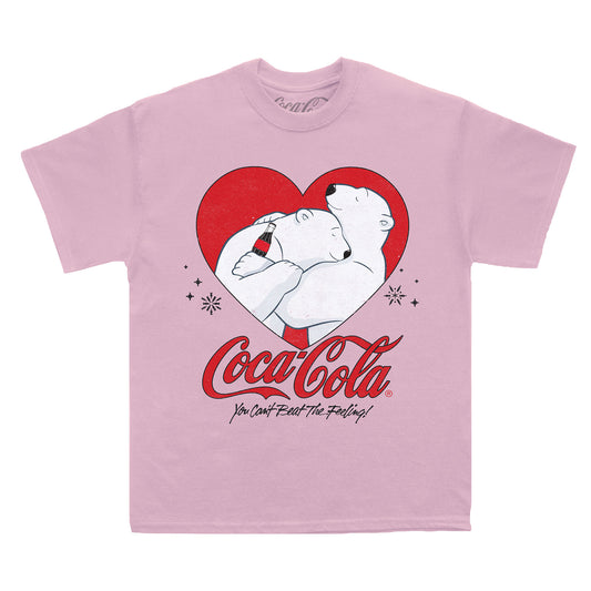 Coca Cola Hugging Bears Light Pink T-Shirt