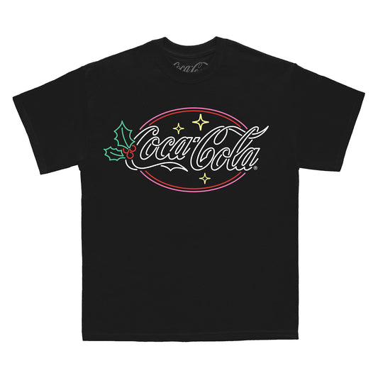 Coca Cola Neon Sign Black T-Shirt